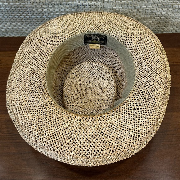 🌟HP🌟VTG Dorfman Pacific Tan Seagrass Straw Open Weave Wide Brim Golf Hat L/XL - Picture 7 of 11